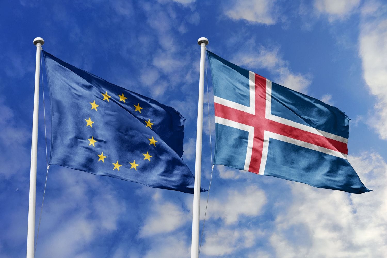 Ísland og Evrópusambandið fánar